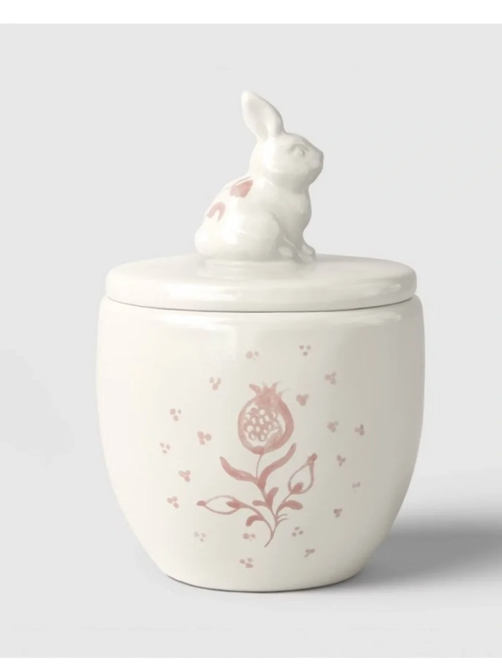 Stoneware Aralia Sugar Jar Pink – Threshold